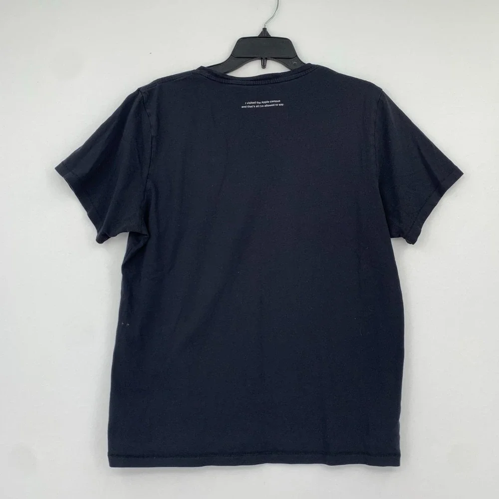 Apple Campus Zippered Mouth Emoji Black TShirt SZ L Rare Employees Only Collect‎ - Picture 2 of 10